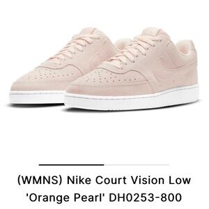 Nike Court Vision Low Tennis Shoes (Light Pink Suede) Sz 10